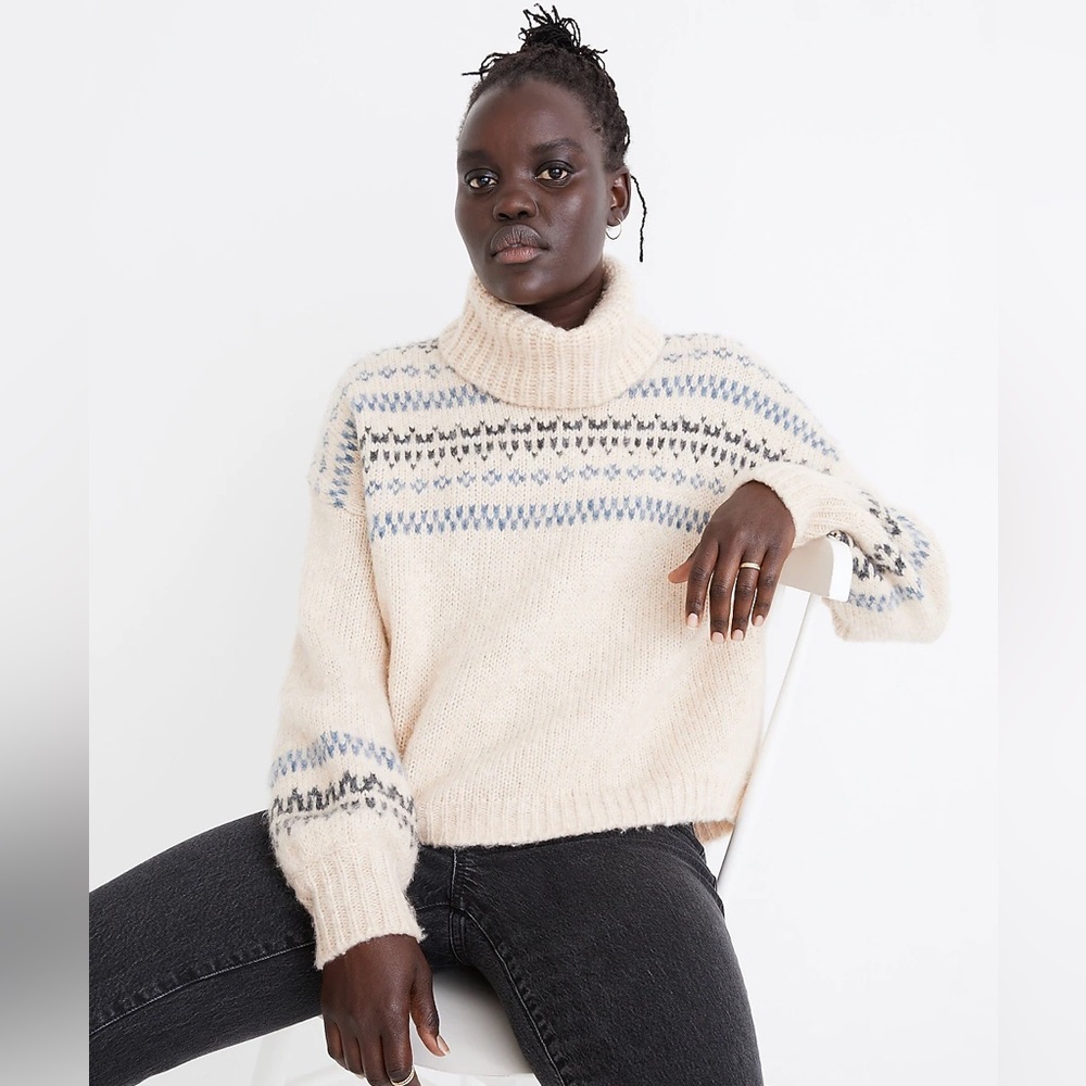 Madewell Somerville Fair Isle Turtle neck Sweater